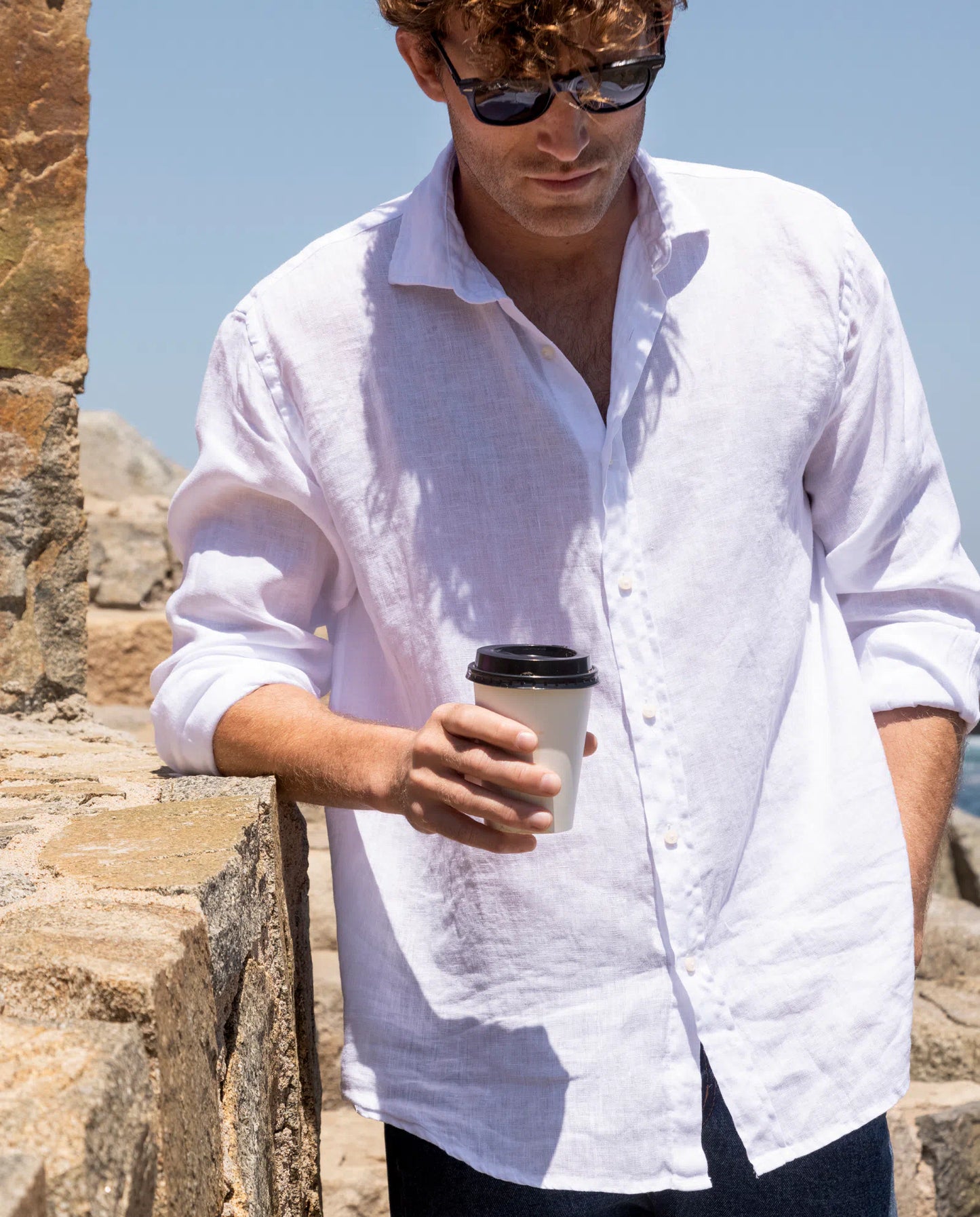 Camisa lino hombre