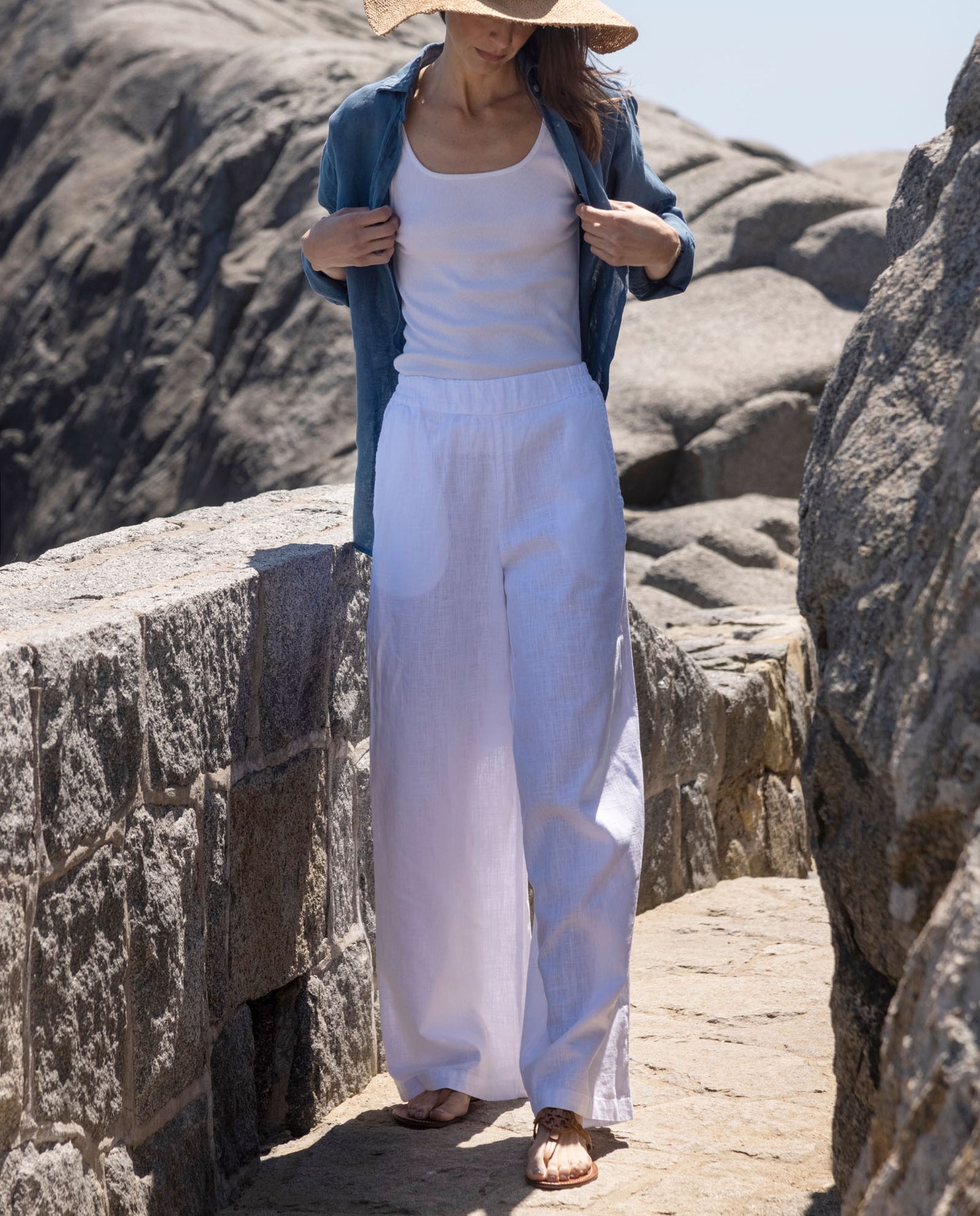 Pantalón lino mujer