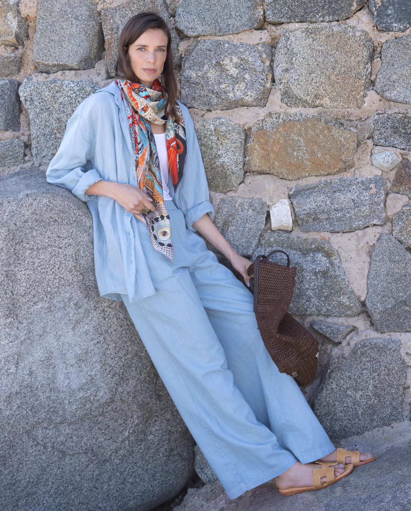Pantalón lino mujer