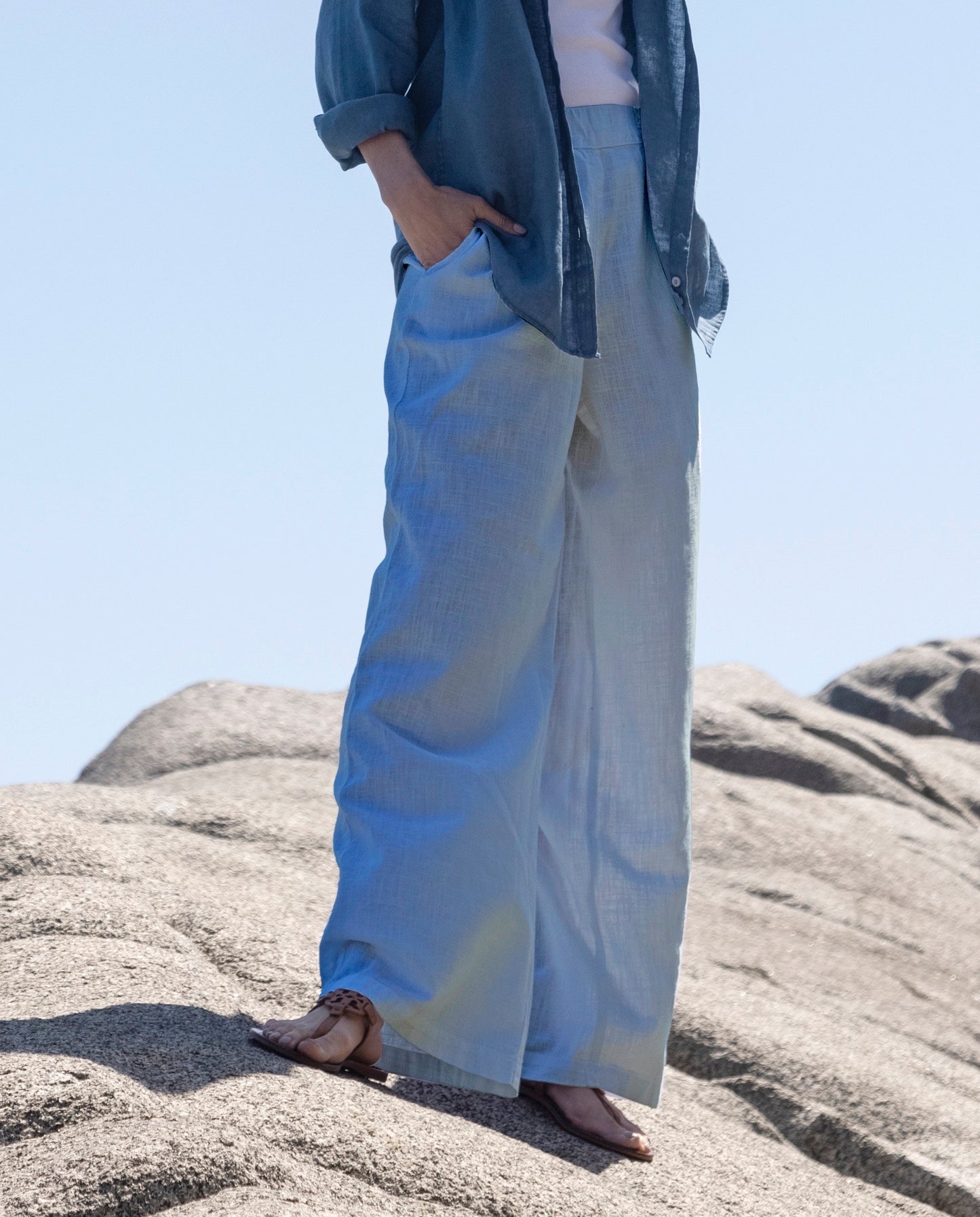 Pantalón lino mujer