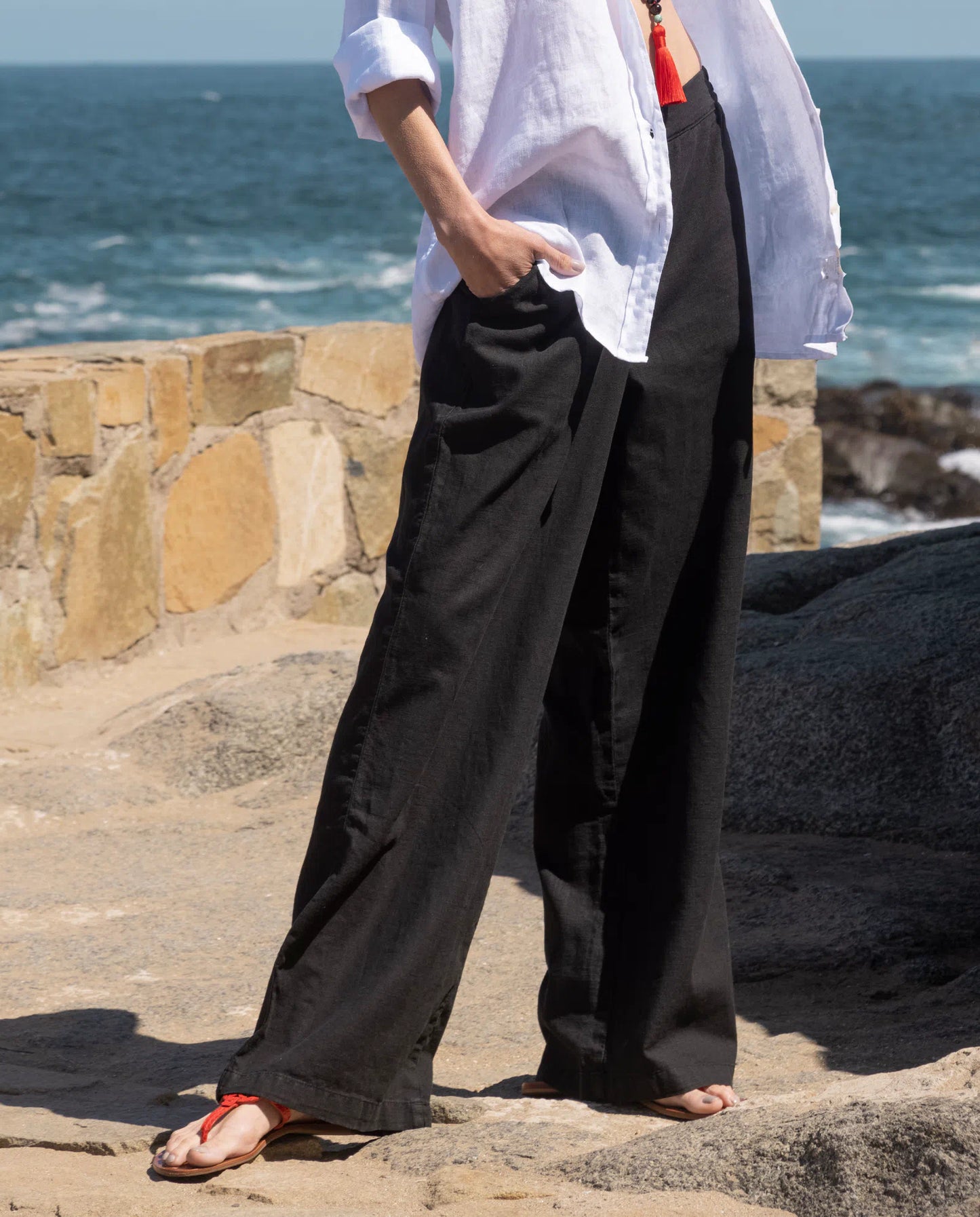 Pantalón lino mujer