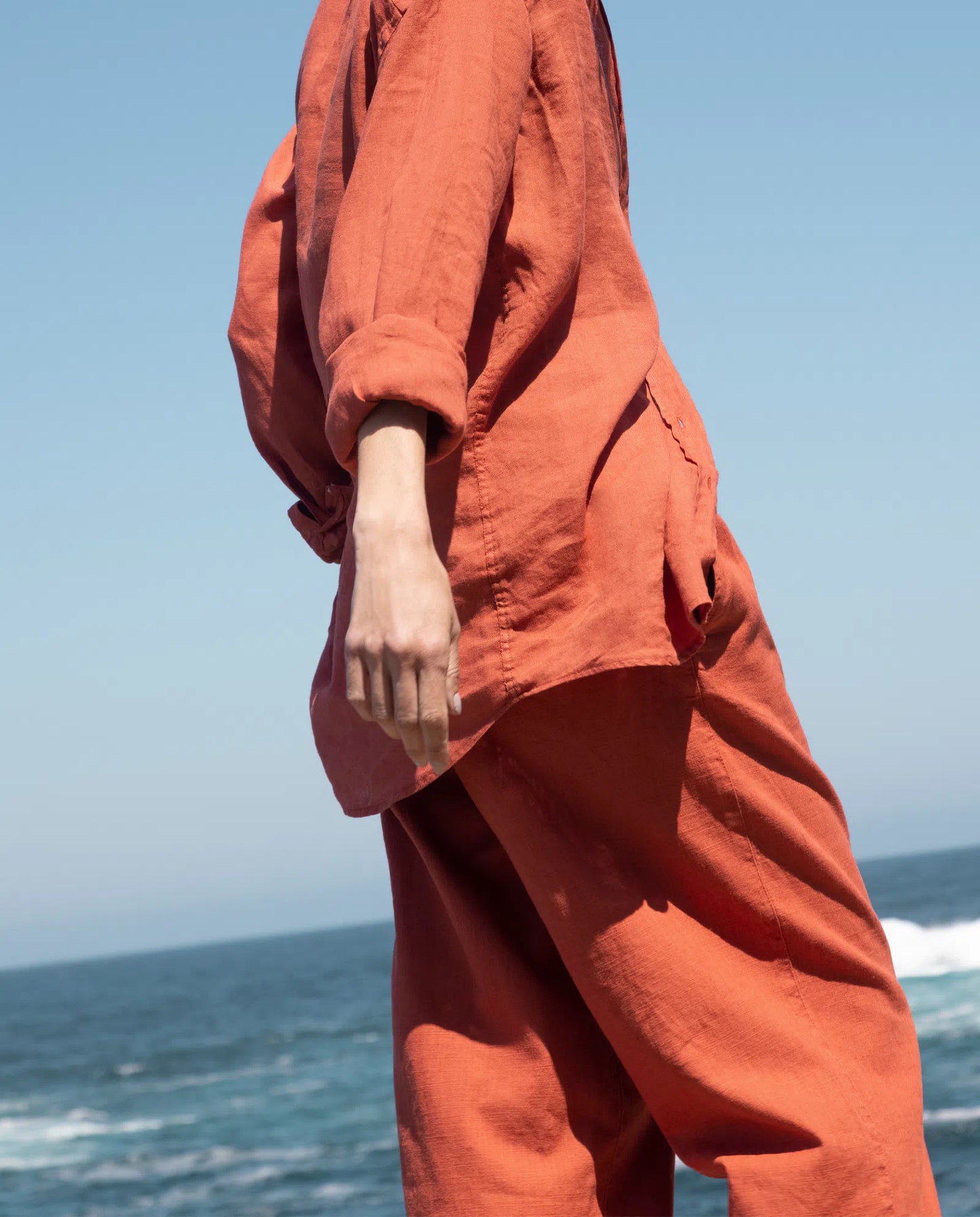 Pantalón lino mujer